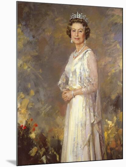 Her Majesty Queen Elizabeth II-R. Macarron-Mounted Art Print