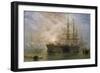 Her Majesty's Troop Ships receiving Stores in Portsmouth Harbour, 1880-Claude T. Stanfield Moore-Framed Giclee Print