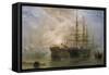 Her Majesty's Troop Ships receiving Stores in Portsmouth Harbour, 1880-Claude T. Stanfield Moore-Framed Stretched Canvas