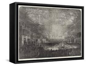 Her Majesty's Visit to France, the Fireworks at Versailles-null-Framed Stretched Canvas