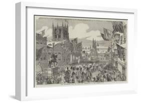 Her Majesty's Visit to Hull, the Procession in the Market-Place-null-Framed Giclee Print