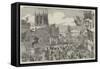 Her Majesty's Visit to Hull, the Procession in the Market-Place-null-Framed Stretched Canvas