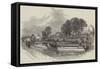 Her Majesty's Visit to Lancashire, the State Barges on the Bridgewater Canal-null-Framed Stretched Canvas
