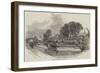 Her Majesty's Visit to Lancashire, the State Barges on the Bridgewater Canal-null-Framed Giclee Print