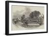 Her Majesty's Visit to Lancashire, the State Barges on the Bridgewater Canal-null-Framed Giclee Print