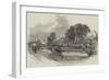 Her Majesty's Visit to Lancashire, the State Barges on the Bridgewater Canal-null-Framed Giclee Print