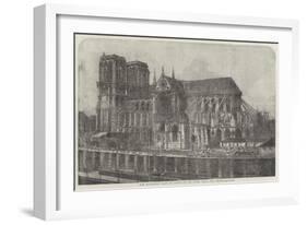 Her Majesty's Visit to Paris, Notre Dame, from the Seine-null-Framed Giclee Print