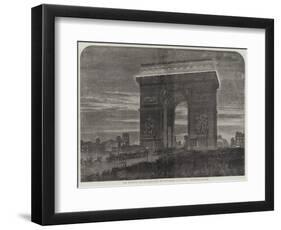 Her Majesty's Visit to Paris, the Arc De Triomphe De L'Etoile, Illuminated-null-Framed Premium Giclee Print