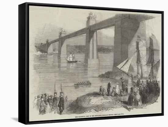 Her Majesty's Visit to the Britannia Tubular Bridge-null-Framed Stretched Canvas