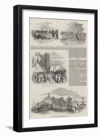 Her Majesty's Visit to the Britannia Tubular Bridge-null-Framed Giclee Print