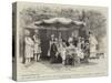 Her Majesty the Queen and Some of the Royal Family Having Breakfast in the Gardens of Osborne House-null-Stretched Canvas