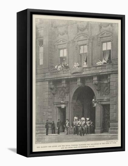 Her Majesty the Queen and the Royal Visitors Watching the Departure of the Duke of York and His Bri-null-Framed Stretched Canvas