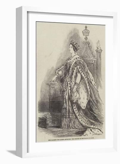 Her Majesty the Queen Ascending the Throne in the House of Lords-null-Framed Giclee Print