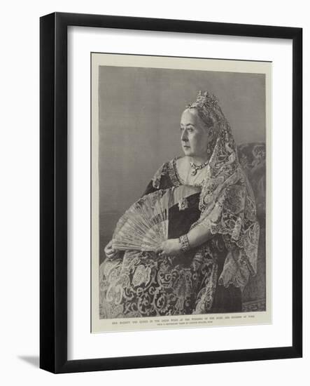 Her Majesty the Queen in the Dress Worn at the Wedding of the Duke and Duchess of York-null-Framed Giclee Print