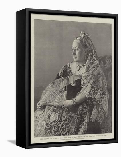 Her Majesty the Queen in the Dress Worn at the Wedding of the Duke and Duchess of York-null-Framed Stretched Canvas