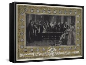Her Majesty the Queen Investing the Emperor Napoleon III with the Order of the Garter at Windsor Ca-Edgar Melville Ward-Framed Stretched Canvas