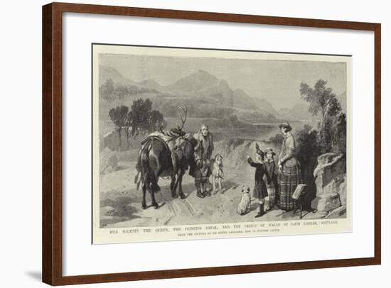 Her Majesty the Queen, the Princess Royal, and the Prince of Wales at Loch Laggan, Scotland-Edwin Landseer-Framed Giclee Print