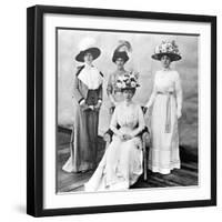 Her Majesty the Queen with Her Ladies in Waiting, 1911-null-Framed Photographic Print