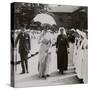 Her Majesty Walking Through the Guard of Honour of Nurses of Rn Hospital, Hull, 20th Century-null-Stretched Canvas