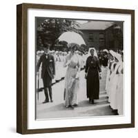 Her Majesty Walking Through the Guard of Honour of Nurses of Rn Hospital, Hull, 20th Century-null-Framed Photographic Print