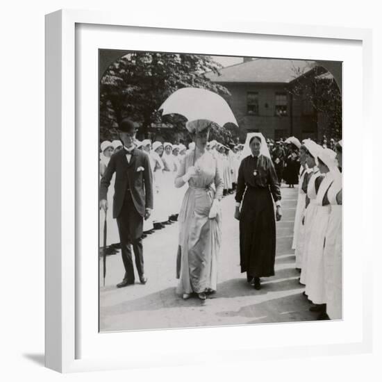 Her Majesty Walking Through the Guard of Honour of Nurses of Rn Hospital, Hull, 20th Century-null-Framed Photographic Print