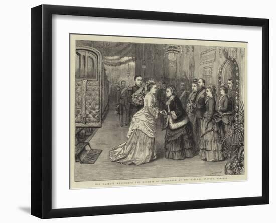 Her Majesty Welcoming the Duchess of Edinburgh at the Railway Station, Windsor-George Goodwin Kilburne-Framed Giclee Print