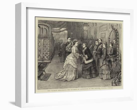 Her Majesty Welcoming the Duchess of Edinburgh at the Railway Station, Windsor-George Goodwin Kilburne-Framed Giclee Print