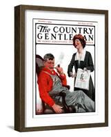 "Her Man Won!," Country Gentleman Cover, November 1, 1924-J.F. Kernan-Framed Giclee Print