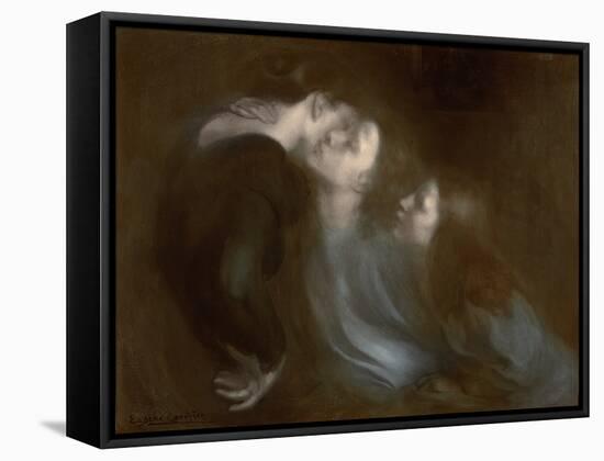 Her Mother's Kiss, 1890s-Eugene Carriere-Framed Stretched Canvas