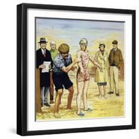 Her Trainer Smothered Her in Grease for Her Second Attempt in 1926-Alberto Salinas-Framed Giclee Print