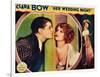 HER WEDDING NIGHT, l-r: Ralph Forbes, Clara Bow on lobbycard, 1930-null-Framed Art Print