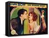 HER WEDDING NIGHT, l-r: Ralph Forbes, Clara Bow on lobbycard, 1930-null-Framed Stretched Canvas