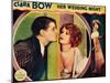 HER WEDDING NIGHT, l-r: Ralph Forbes, Clara Bow on lobbycard, 1930-null-Mounted Art Print
