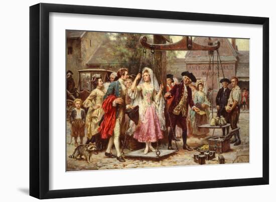 Her Weight in Gold, circa 1921-Jean Leon Gerome Ferris-Framed Giclee Print