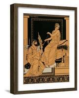 Heracles and Omphale. Drawing by J. Kuhn Regnier-null-Framed Giclee Print