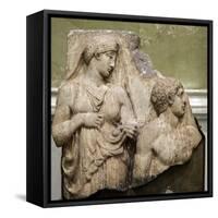 Heracles in the Garden of the Hesperides, Fragment of a Relief, Early 2nd Century-null-Framed Stretched Canvas
