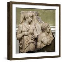 Heracles in the Garden of the Hesperides, Fragment of a Relief, Early 2nd Century-null-Framed Photographic Print