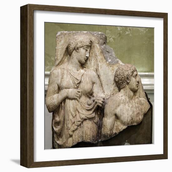 Heracles in the Garden of the Hesperides, Fragment of a Relief, Early 2nd Century-null-Framed Photographic Print