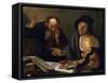 Heraclitus and Democritus, Early 17th Century-Dirck van Baburen-Framed Stretched Canvas