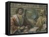 Heraclitus and Democritus from a Fresco Originally in the "Sala Dei Baroni" of Palazzo Panigarola-Donato Bramante-Framed Stretched Canvas