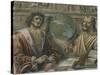 Heraclitus and Democritus from a Fresco Originally in the "Sala Dei Baroni" of Palazzo Panigarola-Donato Bramante-Stretched Canvas