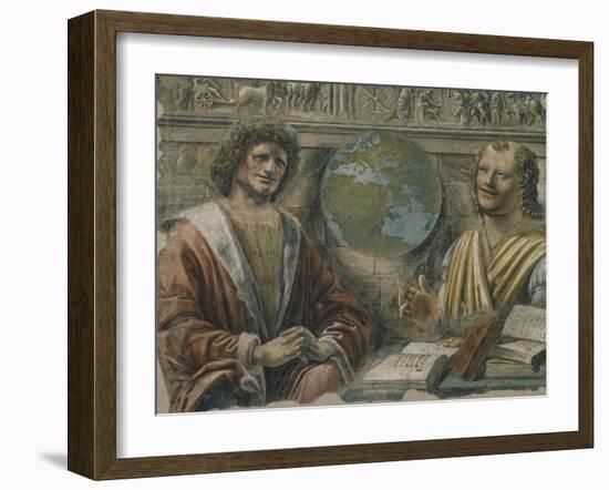 Heraclitus and Democritus from a Fresco Originally in the "Sala Dei Baroni" of Palazzo Panigarola-Donato Bramante-Framed Giclee Print