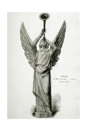Herald Angel Blowing Trumpet Towards Heaven Giclee Print Allposters Com