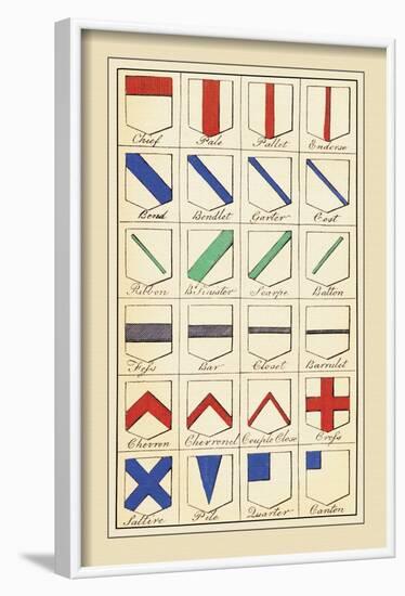 Heraldic Ordinaries, Chief, Pale, Pallet-null-Framed Art Print