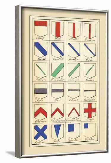Heraldic Ordinaries, Chief, Pale, Pallet-null-Framed Art Print