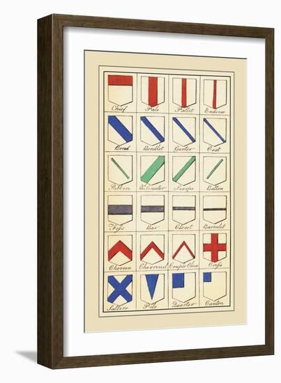 Heraldic Ordinaries, Chief, Pale, Pallet-null-Framed Art Print