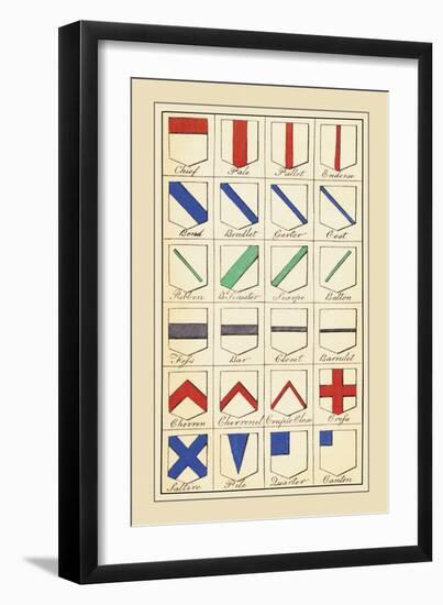 Heraldic Ordinaries, Chief, Pale, Pallet-null-Framed Art Print