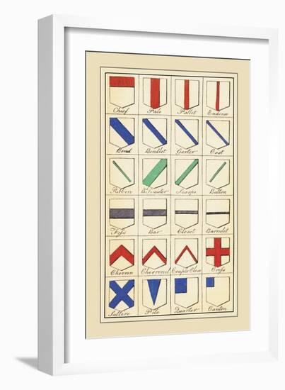 Heraldic Ordinaries, Chief, Pale, Pallet-null-Framed Art Print