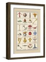 Heraldic Symbols: Crossbow and Escallop-Hugh Clark-Framed Art Print