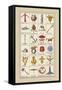 Heraldic Symbols: Crossbow and Escallop-Hugh Clark-Framed Stretched Canvas